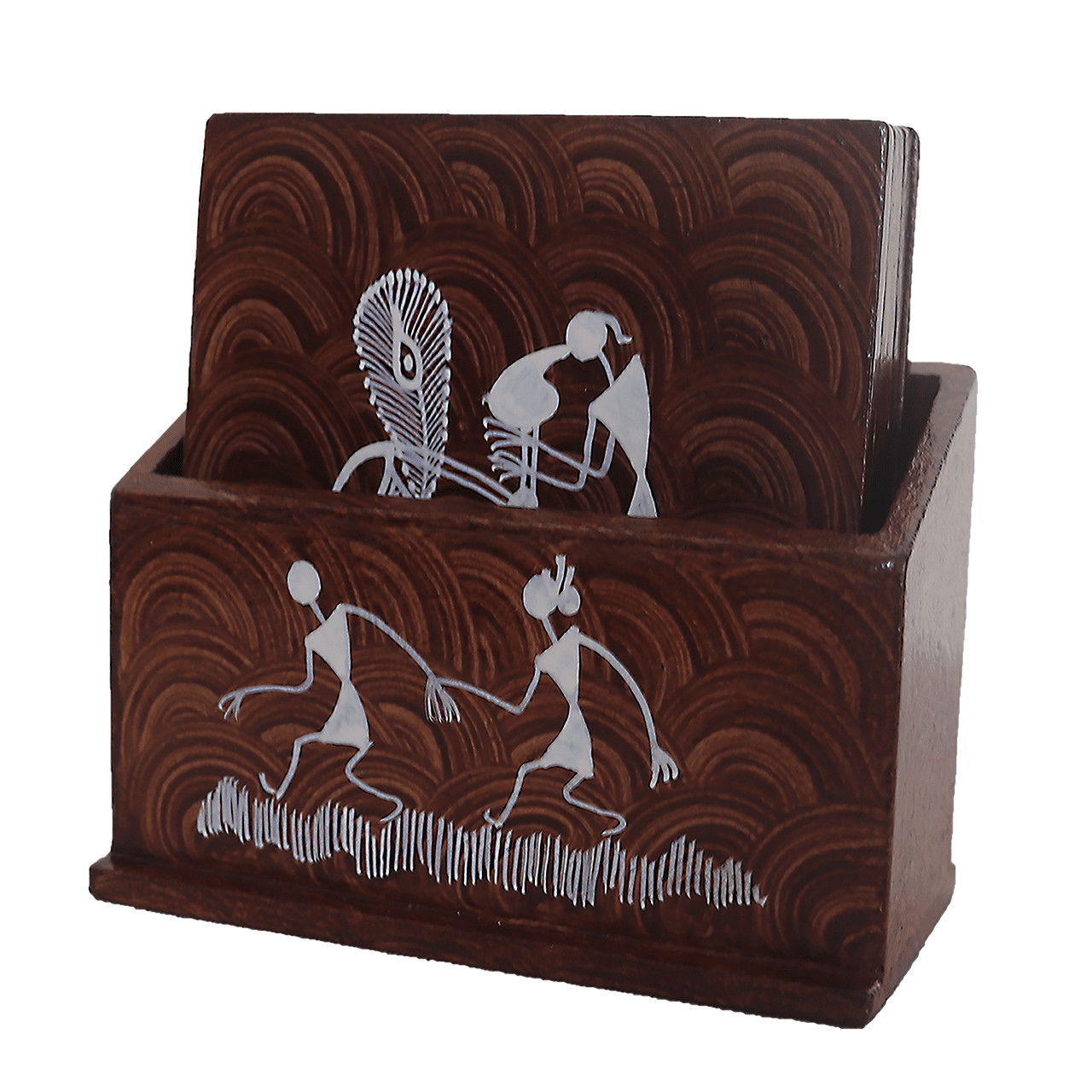 Wooden Coasters Warli Painted